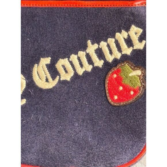 Vintage og juicy couture strawberry velour makeup cosmetic case bag - Picture 2 of 12